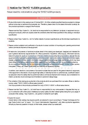 EVK105CH0R3BW-F datasheet - Notice for TAIYO YUDEN products