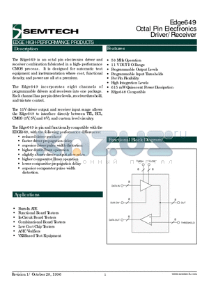 EVM649EVM datasheet - Octal Pin Electronics Driver/Receiver