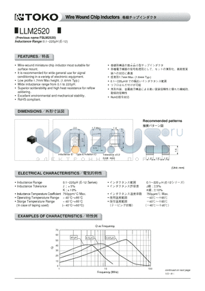 FSLM2520-3R3 datasheet - Wire Wound Chip Inductors