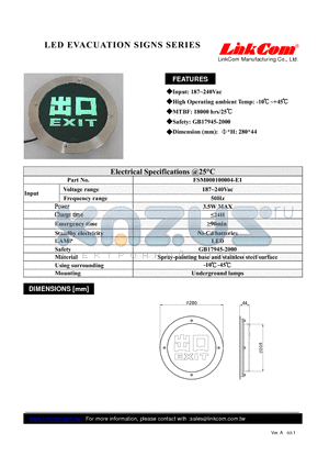 FSM000100004-E1 datasheet - LED EVACUATION SIGNS SERIES