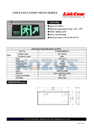 FSM000100005-P1 datasheet - LED EVACUATION SIGNS SERIES