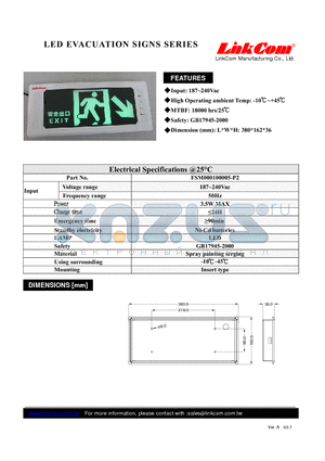 FSM000100005-P2 datasheet - LED EVACUATION SIGNS SERIES