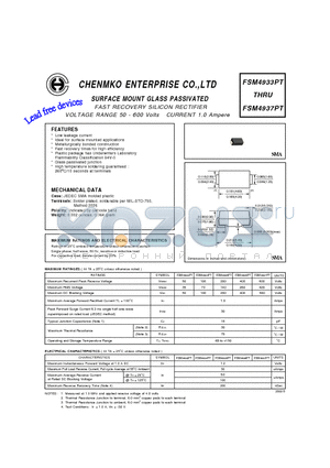 FSM4933PT datasheet - FAST RECOVERY SILICON RECTIFIER