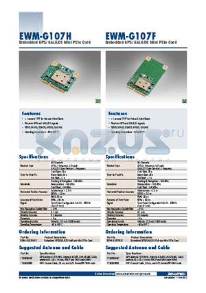 EWM-G107F01E datasheet - Embedded GPS/ GALILEO Mini PCIe Card
