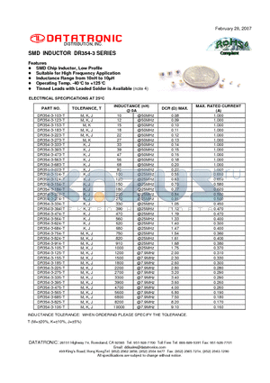 DR354-3-223-T datasheet - SMD INDUCTOR