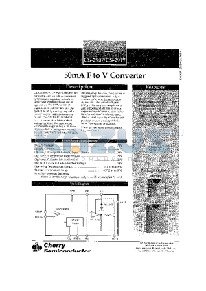 CS-2907N14 datasheet - 50mA F TO V CONVERTER