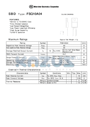 FSQ10A04 datasheet - Schottky Barrier Diode