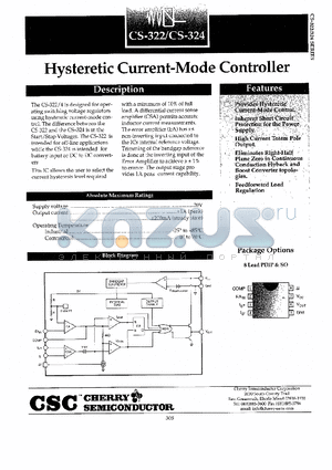 CS-322 datasheet - Hysteretic Current-Mode Controller
