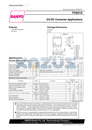 FSS212 datasheet - DC/DC Converter Applications