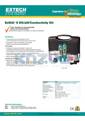 EX050 datasheet - ExStik II DO/pH/Conductivity Kit