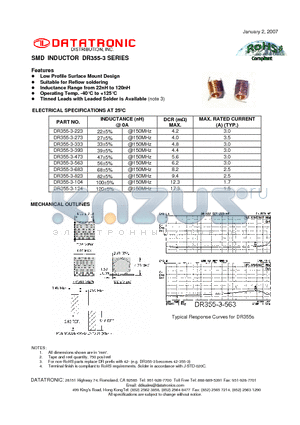 DR355-3-223 datasheet - SMD INDUCTOR