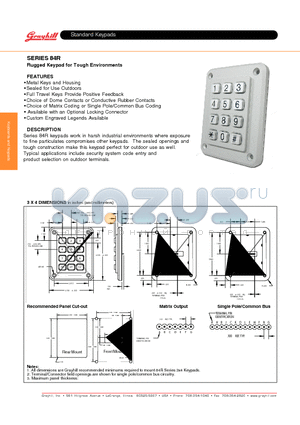 84R-BC2-014-CD datasheet - Rugged Keypad for Tough Environments
