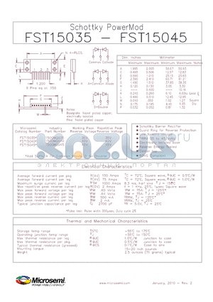 FST15045 datasheet - Schottky PowerMod