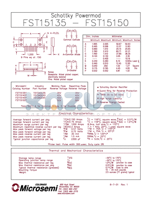 FST15145 datasheet - Schottky PowerMod