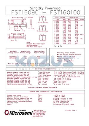 FST16090 datasheet - Schottky PowerMod