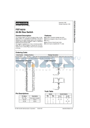 FST16210 datasheet - 20-Bit Bus Switch