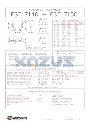 FST17140 datasheet - Schottky PowerMod