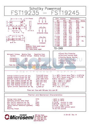 FST19245 datasheet - Schottky PowerMod