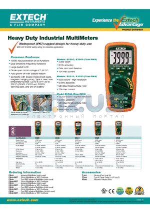 EX505 datasheet - Heavy Duty Industrial MultiMeters