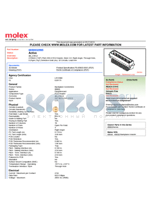 85003-2995 datasheet - 2.54mm (.100