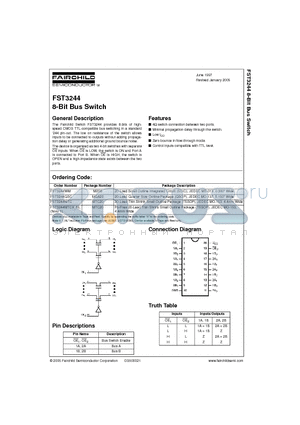 FST3244WM datasheet - Octal Bus Switch