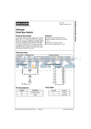 FST3245WM datasheet - Octal Bus Switch