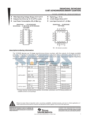 8500401FA datasheet - 12-BIT ASYNCHRONOUS BINARY COUNTERS