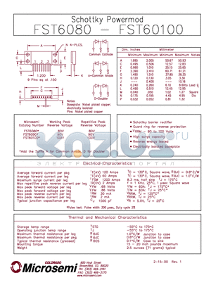 FST6090 datasheet - Schottky PowerMod