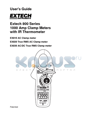 EX830 datasheet - 1000 Amp Clamp Meters with IR Thermometer