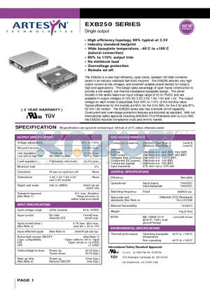 EXB250-48S1V2 datasheet - Single output