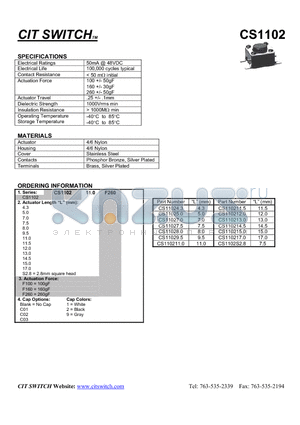 CS11025.0 datasheet - CIT SWITCH