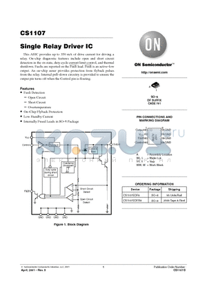 CS1107 datasheet - Single Relay Driver IC