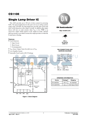 CS1108EDF8 datasheet - Single Lamp Driver IC