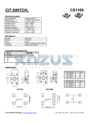 CS11092.6 datasheet - CIT SWITCH