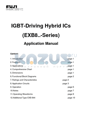 EXB841 datasheet - IGBT-Driving Hybrid ICs
