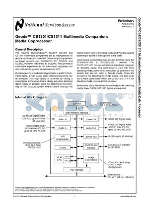 CS1311 datasheet - Media Coprocessor