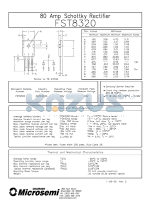 FST8320 datasheet - 80 AMP SCHOTTKY RECTIFIER