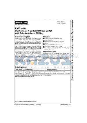 FSTD16450 datasheet - Configurable 4-Bit to 20-Bit Bus Switch with Selectable Level Shifting