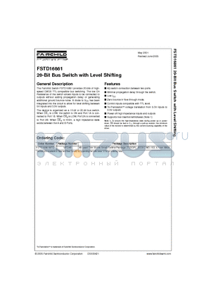 FSTD16861_05 datasheet - 20-Bit Bus Switch with Level Shifting