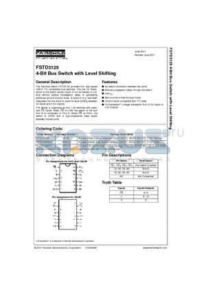 FSTD3125QSC datasheet - 4-Bit Bus Switch with Level Shifting
