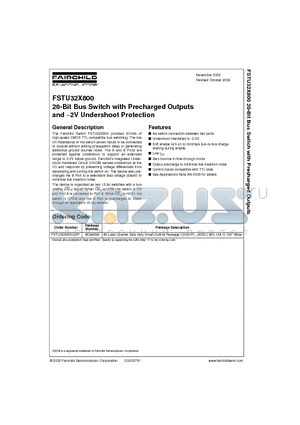 FSTU32X800 datasheet - 20-Bit Bus Switch with Precharged Outputs and -2V Undershoot Protection