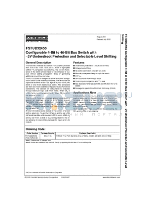 FSTUD32450G datasheet - Configurable 4-Bit to 40-Bit Bus Switch with -2V Undershoot Protection and Selectable Level Shifting