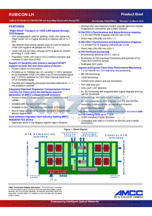 CS19227PBI-2 datasheet - 10GE & OC192/48/12/3 DW/FEC/PM and AsyncMap Device with Strong FEC