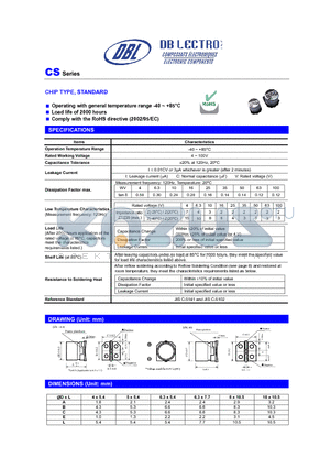 CS1A100MC datasheet - CHIP TYPE, STANDARD