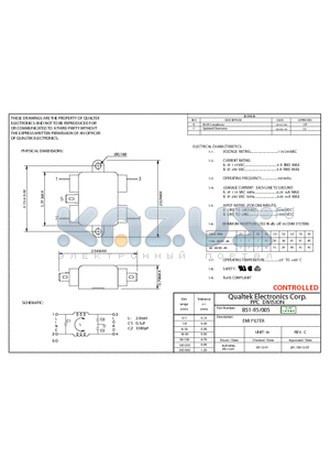 851-05005 datasheet - EMI FILTER