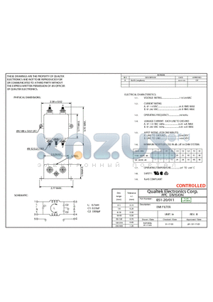 851-20011 datasheet - EMI FILTER