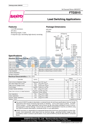 FTD2015 datasheet - Load Switching Applications