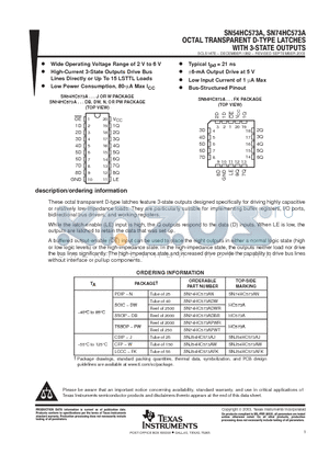 85128012A datasheet - OCTAL TRANSPARENT D-TYPE LATCHES WITH 3-STATE OUTPUTS