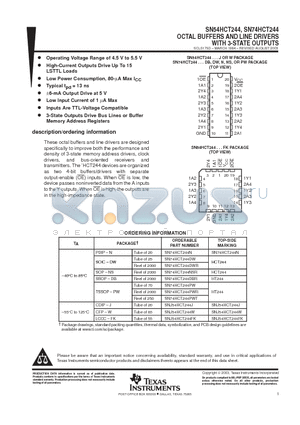 8513001RA datasheet - OCTAL BUFFERS AND LINE DRIVERS WITH 3-STATE OUTPUTS
