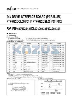 FTP-622DSL011 datasheet - 24V DRIVE INTERFACE BOARD (PARALLEL)